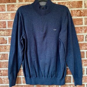 Vineyard Vines 1/4 zip navy cotton-knit men’s sweater Size L